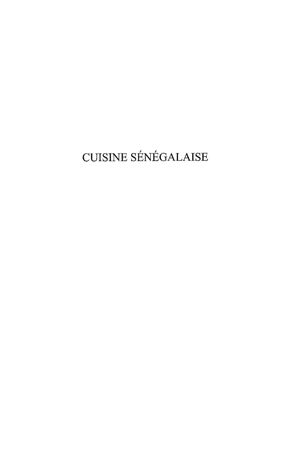 Couverture : CUISINE SENEGALAISE
