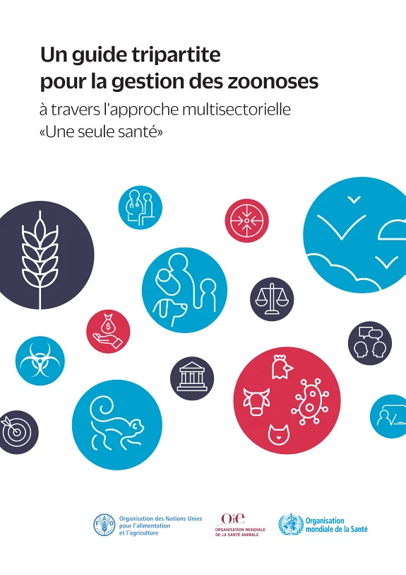 Couverture : Un guide tripartite pour la gestion des zoonoses à travers l'approche multisectorielle «Une seule santé»