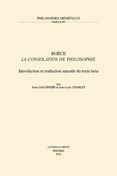 Couverture : La consolation de philosophie