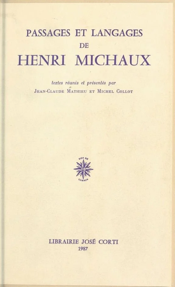 Couverture : Passages et langages de Henri Michaux