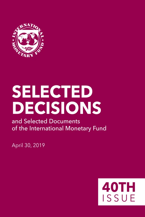 Couverture : Selected Decisions and Selected Documents of the International Monetary Fund, Fortieth Issue