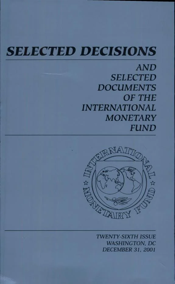 Couverture : Selected Decisions and Selected Documents of the International Monetary Fund