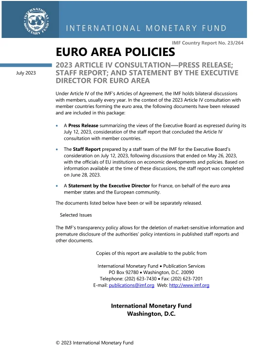 Couverture : Euro Area Policies