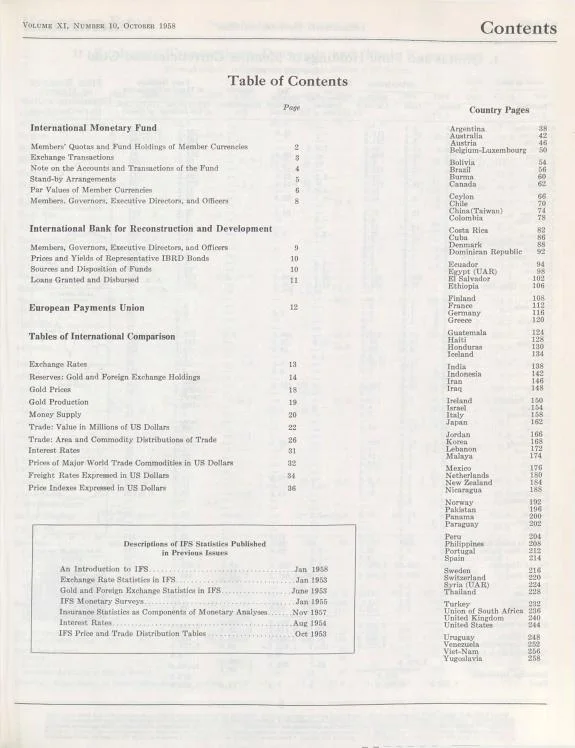 Couverture : International Financial Statistics