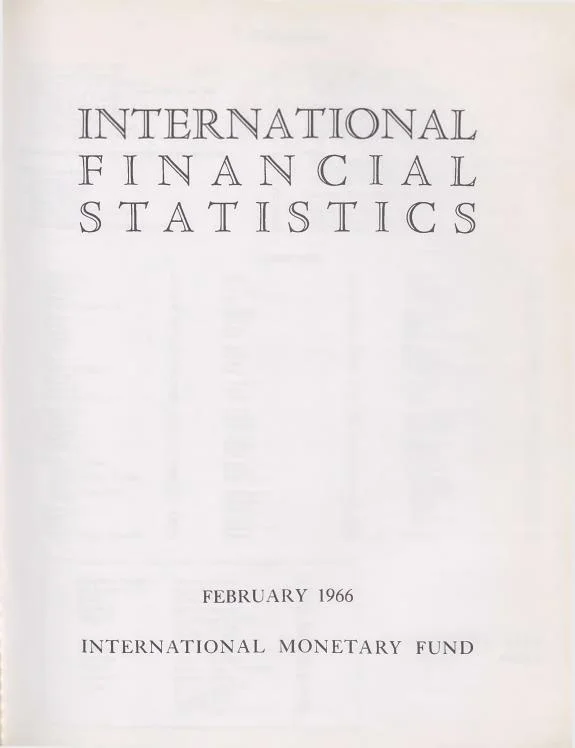 Couverture : International Financial Statistics