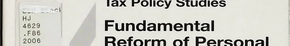 Couverture : OECD Tax Policy Studies Fundamental Reform of Personal Income Tax