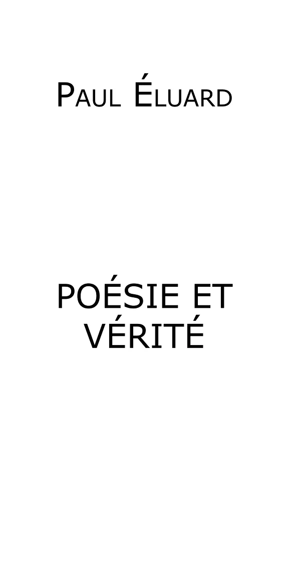 Couverture : Poésie et vérité
