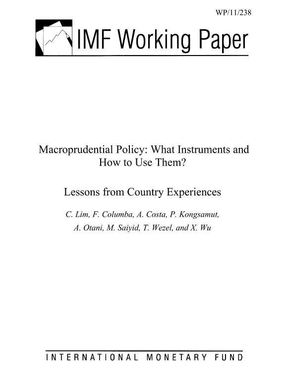 Couverture : Macroprudential Policy