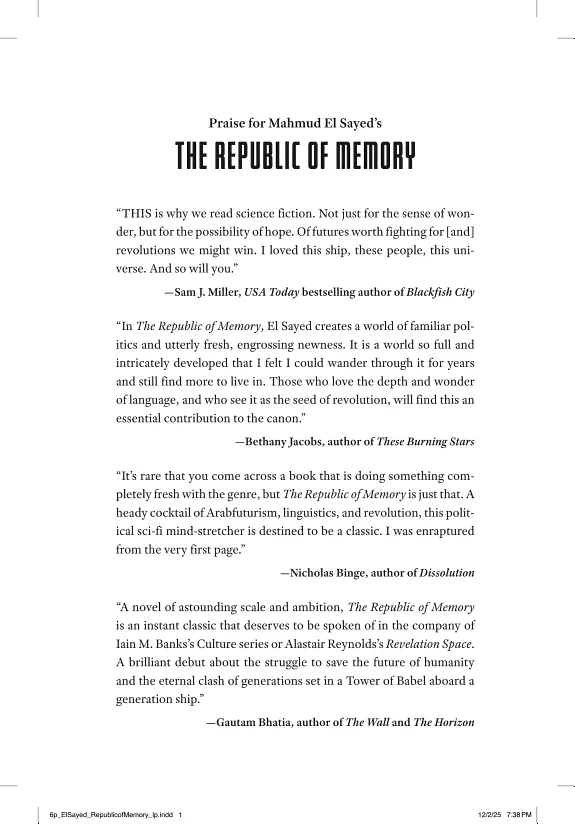 Couverture : The Republic of Memory